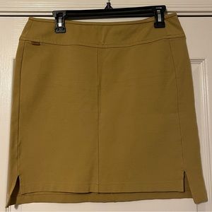 Lacoste Khaki Tan Straight Skirt Viscose Blend Size 42